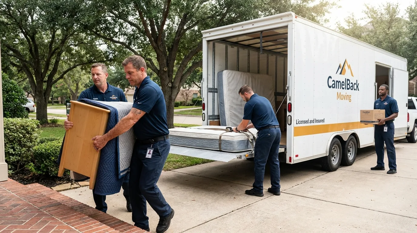 Crew loading residential truck for cross-state move from Slippery Rock, PA