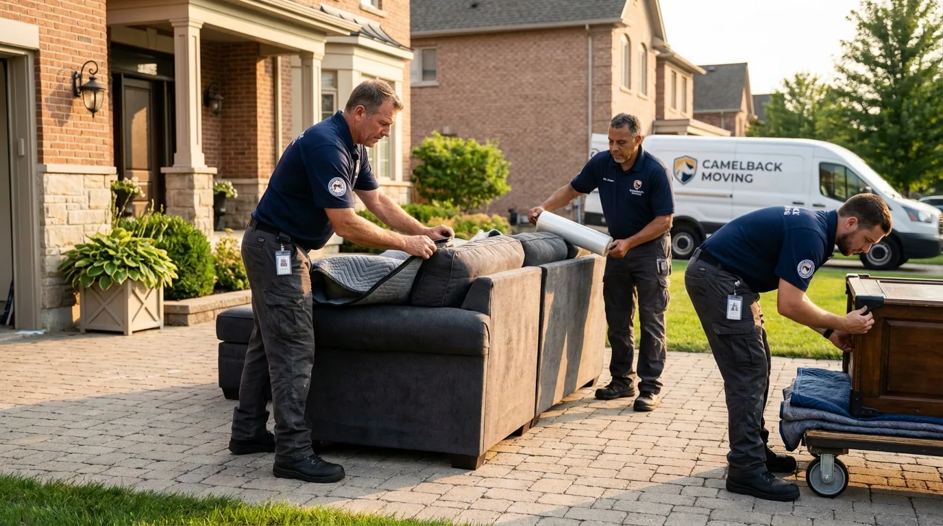 Large estate moving crew wrapping furniture in Slippery Rock, PA