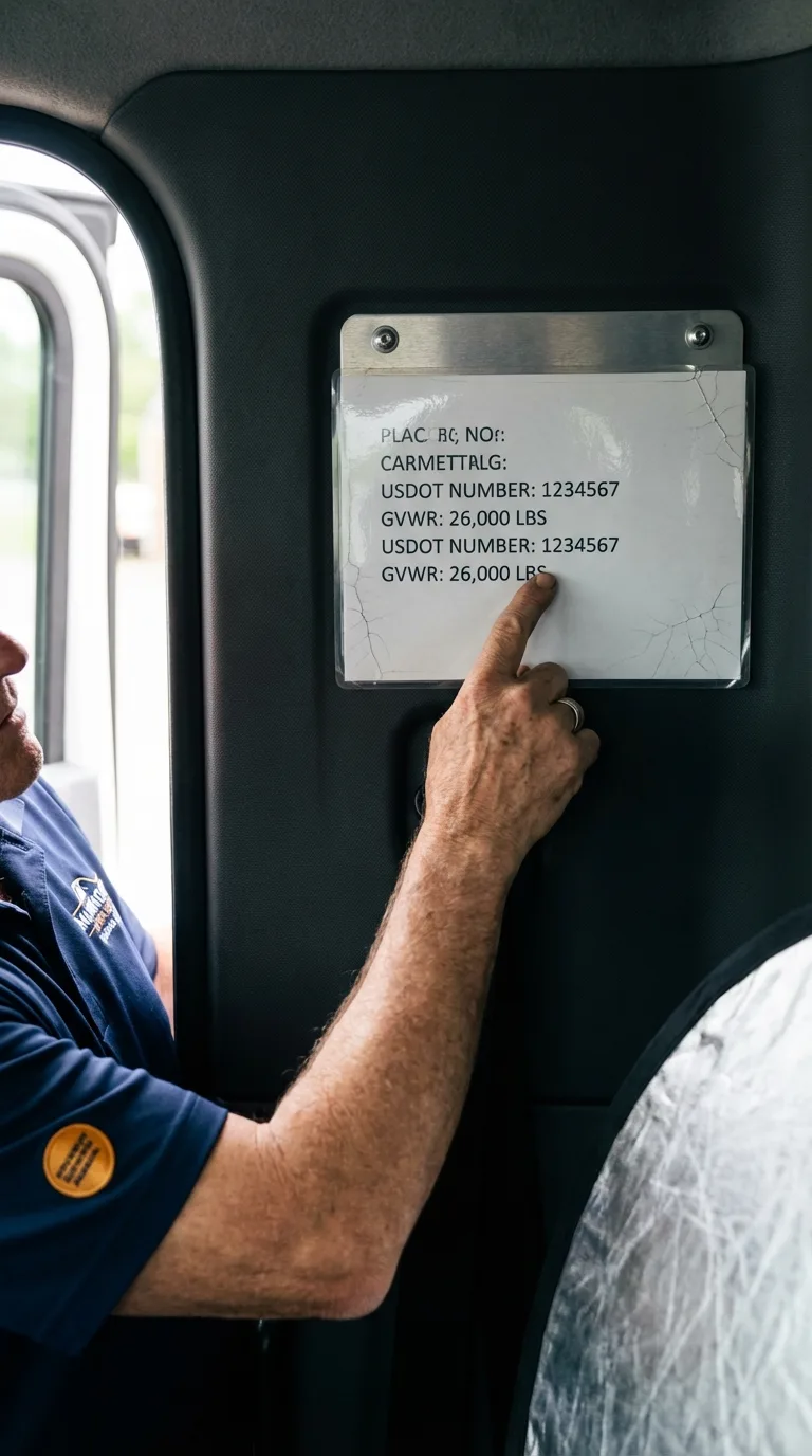 USDOT licensing placard verification in Slippery Rock